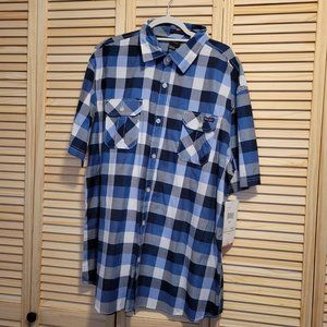Enyce 4X 4XL Plaid Short Sleeve Button Down  NWT